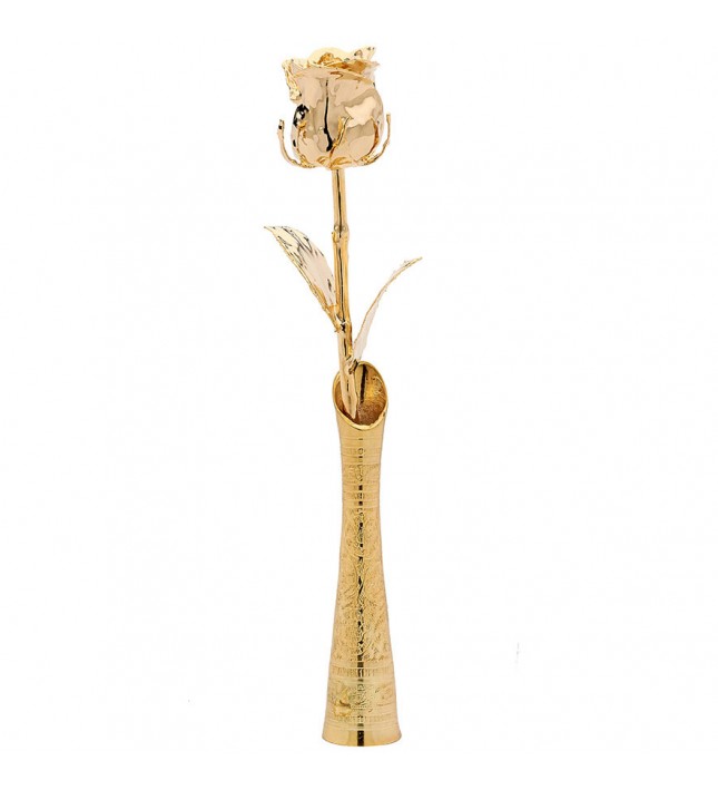 Gold Dipped Eternity Rose in Vase