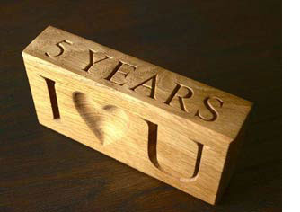 Wooden gift for 5th anniversary