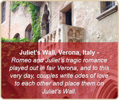 valentine romantic places juliet wall italy